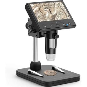 Microscope, Microscope, 4.3 Inch Digital Scope 1000x Video with 8 Adjustable LED Lights PC View for Adults Soldering Dropshipping,for Homeschool Lab in Saudi Arabia