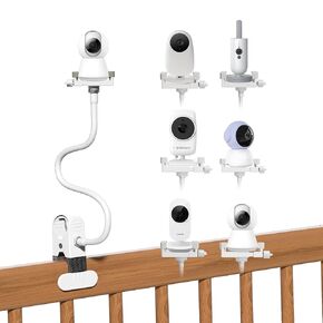 Baby Monitor Mount - Universal Adjustable Monitor Flex Stand for Hello Baby, Nanit Pro, Infant Optics, VTech & Most Baby Monitors - Detachable Arm Camera Clip Mount with Cute Stickers for Crib in Kuwait