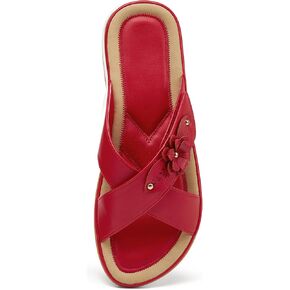 Ecetana Womens Sandals Comfortable Dressy Summer Slip On Slides for Walking | Chic Adjustable Cross Floral Straps - Cushioned Footbed - Durable Non-Slip Flat Sole for All-Day Comfort Casual Daily Wear in Saudi Arabia