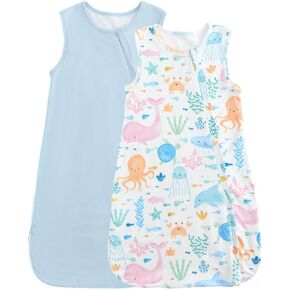 JiAmy Baby Sleep Sack 0-24 Months, 1.0 TOG Lyocell Wearable Blanket, Double Layer Sleep Bag with 2-Way Zipper, 2 Pack in Saudi Arabia