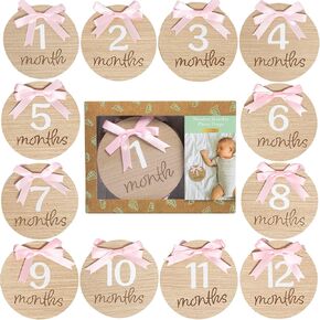 Kate & Milo Wooden Milestone Props, Baby Monthly Photo Discs, Newborn Keepsake Photos, New and Expecting Parents Gift, Elephant in Saudi Arabia