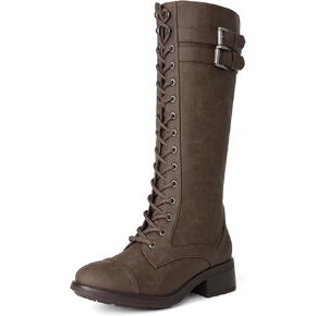 DREAM PAIRS Women's Knee High Riding Combat Boots | Lace up Design with Fur Lining in Saudi Arabia