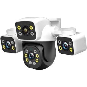 12MP 6K Three Lens PTZ WiFi Camera Outdoor Security Cam | 12MP 6K Three Lens PTZ Camera Dual Screen Auto Tracking Outdoor WiFi Surveillance Cam(AU,8MP Add 64G SD) in Kuwait