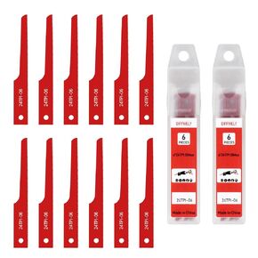 4" 24 TPI 12Pcs Fine for Standard 1/2" Shank Air Reciprocating Saws | P4EV-6 Air Reciprocating Saw Blades for Wood & Metal Cutting, Drywall, Plastic and Composite Materials in Saudi Arabia
