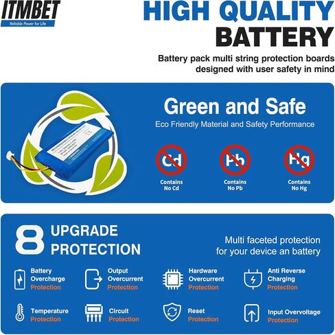 for Infant Optics DXR-8 Pro Battery Replacement (Model SP 554478) 3500mAh High Capacity Rechargeable Battery, Extended Life for Video Baby Monitor (NOT for Old DXR-8) in Kuwait