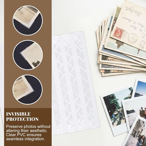 816pcs Clear Self-Adhesive Photo Corners, 8 Sheets 0.6 Inches Picture Mounting Corner Stickers, Picture Edge Stickers Photo Tape for Scrapbooking Family Album DIY Journal in Saudi Arabia