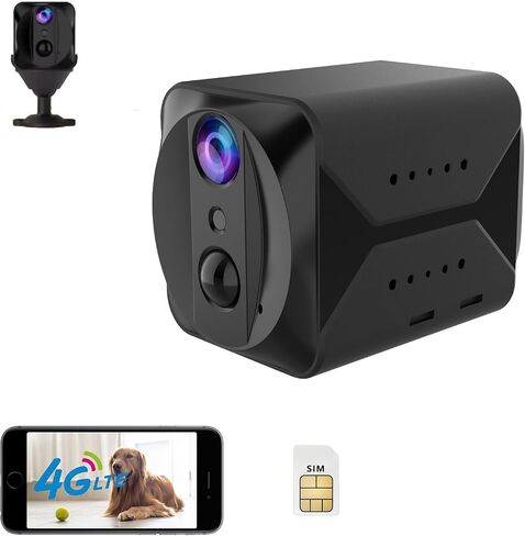 2K HD 4G Mini Security Camera, Low-Power Indoor & Outdoor Remote Camera | 140° Wide Angle, 20-Day Standby, Night Vision & Motion Detection, Supports Micro SD & Cloud Storage, No WiFi in Kuwait