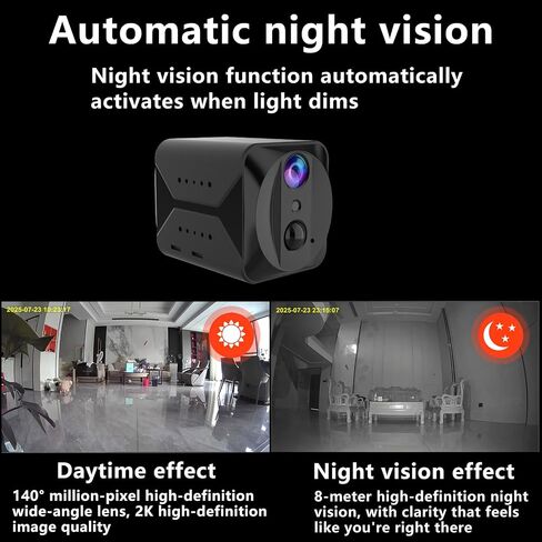 2K HD 4G Mini Security Camera, Low-Power Indoor & Outdoor Remote Camera | 140° Wide Angle, 20-Day Standby, Night Vision & Motion Detection, Supports Micro SD & Cloud Storage, No WiFi in Kuwait