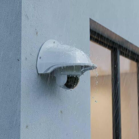 Camera Rain Cover Weather Protector Outdoor Camera Hood Housing Weather Protection Material Suitable for Home Security Office, White, 1250A in Kuwait