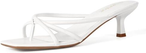 Kitten Heels Dressy Women Strappy Heel Sandals Square Open Toe Flip Flop Heels in Kuwait