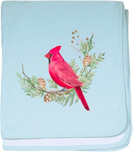 CafePress Rustic Pine Cone Christmas Winter Red Cardinal Baby Blanket, Super Soft Newborn Swaddle in Kuwait
