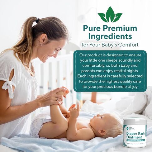 Marie Originals Premium Diaper Rash Ointment with Zinc Oxide, 8 oz | Diaper rash ointment and baby skin protectant with zinc oxide, vitamin E and coconut oil; moisturizes dry skin in Saudi Arabia