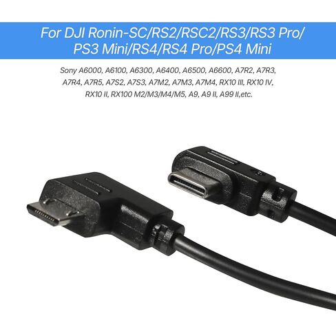 كابل تحرير مصراع الكاميرا USB-C إلى USB متعدد لـ DJI Ronin-SC/RS2/RSC2/RS3/RS3 Pro/PS3 Mini/RS4/RS4 Pro Stabilizer، لـ SN A6400 A6600 A7R4 A7R5 A7S3 A7M4 كابل تحكم RSS للأعلى 30 سم in Kuwait