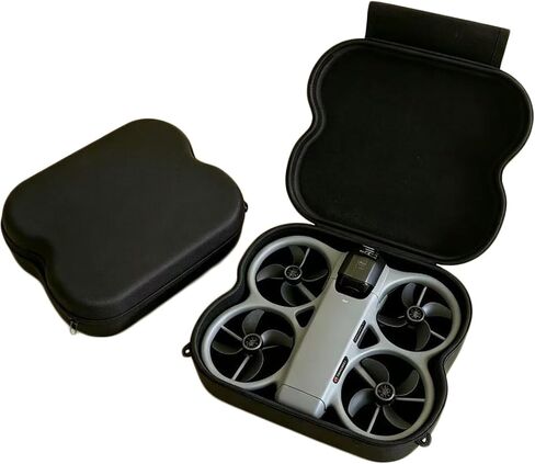 حقيبة تخزين حقيبة حمل لـ DJI Avata 360 غطاء واقٍ صلب من قماش أكسفورد مزود بخطاف وحلقة إغلاق مخصص مع فتحتين لحزام DIY (أسود) in Kuwait