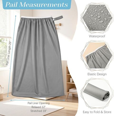 3 Pcs Reusable Diaper Pail Liner Wet Dry Bags,Classic Daily | Waterproof Pail Liner with Strap, Washable, for Cloth Diaper, Diaper Pails, Laundry, Kitchen Garbage Cans in Saudi Arabia