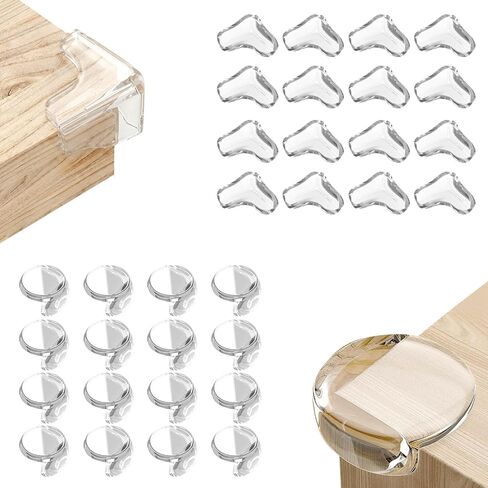 32 Pack Corner Protector Baby, 2 Shapes Baby Proof Corners and Edges Clear Furniture Corner Covers & Edge Safety Bumpers Table Corner Protectors and Edge Guards for Baby Proofing, Sharp Edges in Kuwait