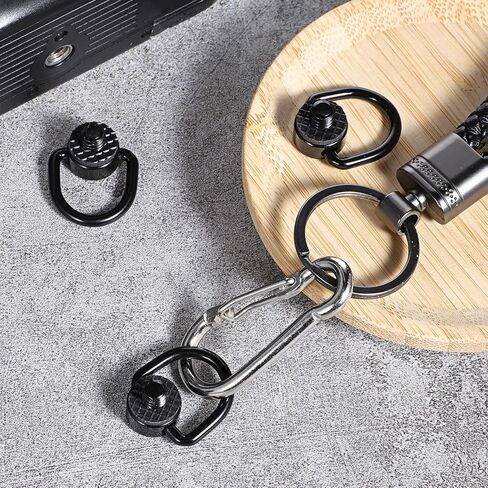 3 PCS Stainless Steel D Ring Screw, 1/4"-20 Thread (Black) | Camera D Ring Screws Hinged Holder, Camera Carabiner Clip, Fixing Screw Cameras for Tripod DSLR Cameras, Selfie Sticks in Saudi Arabia