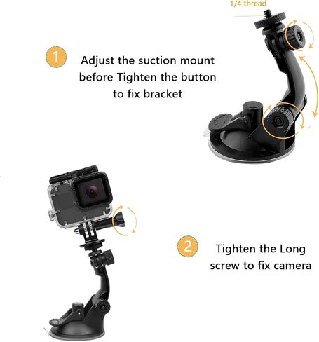 Suction Cup Mount Compatible with Gopro Hero 13 12 11 10 9 8/AKASO EK7000/Brave 4/Brave 7/V50X/Insta360 x5 x4/ODDV/DJI Osmo Action 5 Pro/Apexcam/Icefox Action Camera, Car Windshield Camera Mount | Compatible with AKASO EK7000/Brave 7/Brave 4/V50X/Gopro He in Saudi Arabia