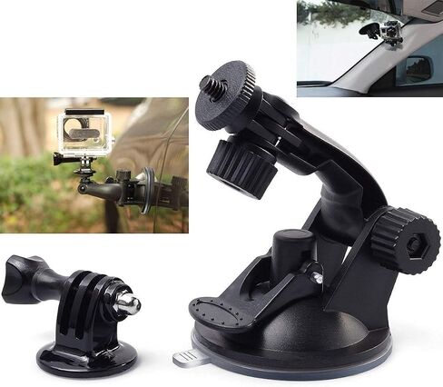 Suction Cup Mount Compatible with Gopro Hero 13 12 11 10 9 8/AKASO EK7000/Brave 4/Brave 7/V50X/Insta360 x5 x4/ODDV/DJI Osmo Action 5 Pro/Apexcam/Icefox Action Camera, Car Windshield Camera Mount | Compatible with AKASO EK7000/Brave 7/Brave 4/V50X/Gopro He in Saudi Arabia