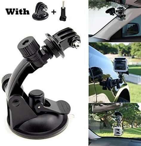 Suction Cup Mount Compatible with Gopro Hero 13 12 11 10 9 8/AKASO EK7000/Brave 4/Brave 7/V50X/Insta360 x5 x4/ODDV/DJI Osmo Action 5 Pro/Apexcam/Icefox Action Camera, Car Windshield Camera Mount | Compatible with AKASO EK7000/Brave 7/Brave 4/V50X/Gopro He in Saudi Arabia