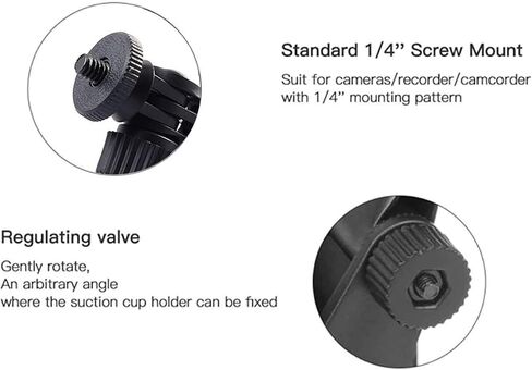 Suction Cup Mount Compatible with Gopro Hero 13 12 11 10 9 8/AKASO EK7000/Brave 4/Brave 7/V50X/Insta360 x5 x4/ODDV/DJI Osmo Action 5 Pro/Apexcam/Icefox Action Camera, Car Windshield Camera Mount | Compatible with AKASO EK7000/Brave 7/Brave 4/V50X/Gopro He in Saudi Arabia