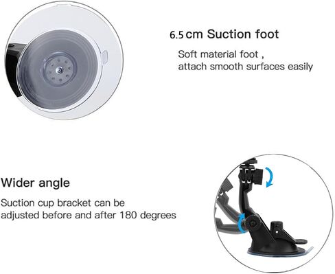 Suction Cup Mount Compatible with Gopro Hero 13 12 11 10 9 8/AKASO EK7000/Brave 4/Brave 7/V50X/Insta360 x5 x4/ODDV/DJI Osmo Action 5 Pro/Apexcam/Icefox Action Camera, Car Windshield Camera Mount | Compatible with AKASO EK7000/Brave 7/Brave 4/V50X/Gopro He in Saudi Arabia
