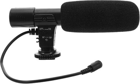 External Microphone for DSLR Camera, Professional Interview Recording Microphone with Shock Mount and Windshield, Black, for Filmmaking and Audio Capture in Kuwait