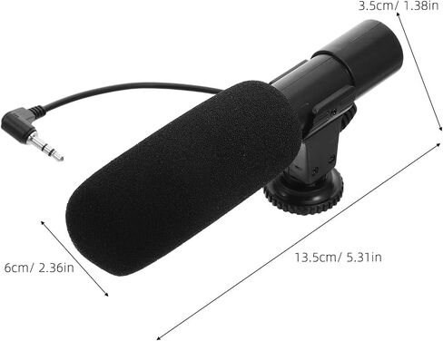 External Microphone for DSLR Camera, Professional Interview Recording Microphone with Shock Mount and Windshield, Black, for Filmmaking and Audio Capture in Kuwait