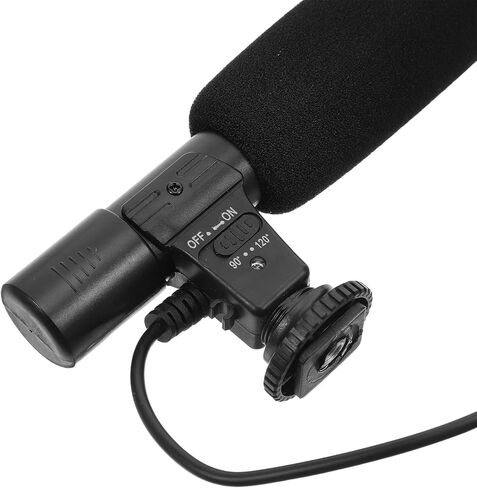 External Microphone for DSLR Camera, Professional Interview Recording Microphone with Shock Mount and Windshield, Black, for Filmmaking and Audio Capture in Kuwait