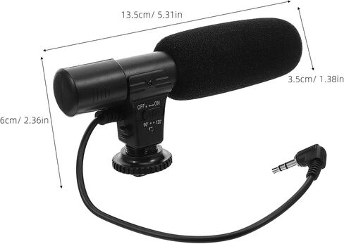 External Microphone for DSLR Camera, Professional Interview Recording Microphone with Shock Mount and Windshield, Black, for Filmmaking and Audio Capture in Kuwait