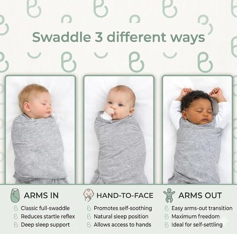 Baby Swaddle Sleep Sack Set (2-Pack), Adjustable Zipper Newborn Swaddle + Wearable Sleep Sack, 100% Cotton, Soft Breathable Newborn to 9 Months Baby Transition Sleep Set in Kuwait
