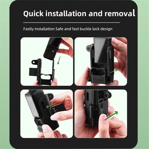 Pocket 4 Expansion Adapter Mount for DJI Osmo Pocket 4 3 Camera 2-Prong Extension Bracket with Cold Shoe & Action CamerInterface Design to Attached Backpack Clip/Selfie Sticks Accessories in Saudi Arabia