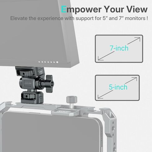 Field Monitor Mount Monitor Holder,1/4" Screw for 5" & 7" Field Monitor Mount Support 360° Swivel &180° Tilt Adjustment,Aluminum Camera Monitor Mount for Camera/Phone Cage in Saudi Arabia