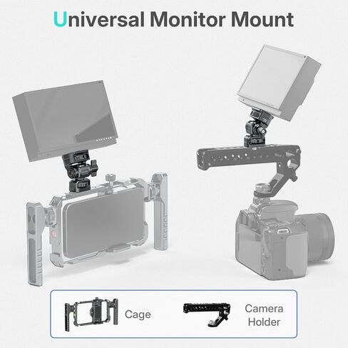 Field Monitor Mount Monitor Holder,1/4" Screw for 5" & 7" Field Monitor Mount Support 360° Swivel &180° Tilt Adjustment,Aluminum Camera Monitor Mount for Camera/Phone Cage in Saudi Arabia