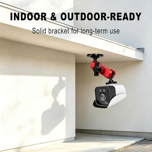 Wall Camera Mount Bracket, 1/4"-20 Heavy Duty Aluminum Arm with Dual Ball Heads, 360° Adjustable Holder for Camcorders/CCTV/DSLR Action Camera, Indoor Outdoor Wall Desktop Car Ceiling Installation in Saudi Arabia