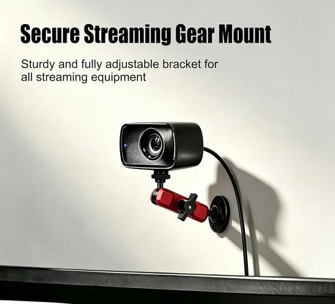 Wall Camera Mount Bracket, 1/4"-20 Heavy Duty Aluminum Arm with Dual Ball Heads, 360° Adjustable Holder for Camcorders/CCTV/DSLR Action Camera, Indoor Outdoor Wall Desktop Car Ceiling Installation in Saudi Arabia