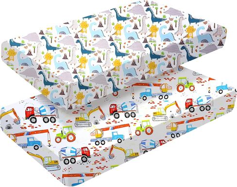 2 Pack Crib Sheets 52in x 28in | Bedding for Cot Bed Soft Breathable Cotton Sheets for Standard Crib and Toddler Mattresses, Nursery Sheet in Saudi Arabia