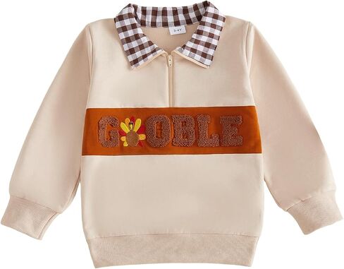 Hnyenmcko Toddler Boy Girls Halloween Sweatshirt Pumpkin Embroidered Shirt | Long Sleeve, Fall Shirt, Quarter Zip Collar Sweatshirt, Pumpkin/Boo/Spooky Embroidery Sweatshirt, Fall Winter Clothes in Kuwait