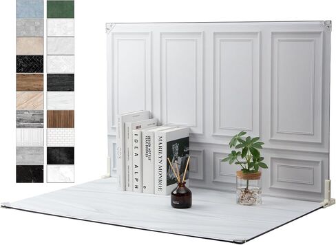 23 x 35 in Product Photography Backdrops, 10 Sheets, 20 Patterns | Double-Sided, Water-Resistant Backdrops for Food, Jewelry, Cosmetics, Crafts, Flat Lays and Content Creation in Saudi Arabia