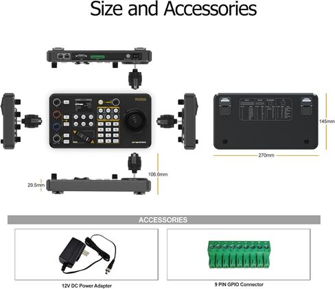 IP & Serial PTZ-Camera-Controller PoE NDI PTZ Controller Keyboard with 4D Joystick for Live Streaming, PTZ Network Keyboard Visca PELCO D/P RS232 RS485 LCD Screen PKC3000 in Saudi Arabia