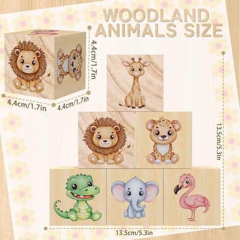 6PCS Safari Nursery Decor for Girls and Boys, Woodland Animal Nursery Decorations with Animal Themed, Wooden Flamingo Decor, Cute and Lovely Room Decor for Baby Nursery in Saudi Arabia