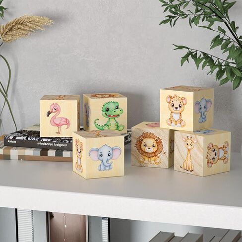6PCS Safari Nursery Decor for Girls and Boys, Woodland Animal Nursery Decorations with Animal Themed, Wooden Flamingo Decor, Cute and Lovely Room Decor for Baby Nursery in Saudi Arabia