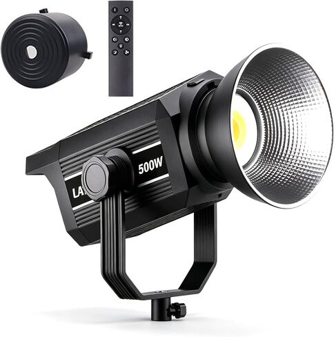 Cob Continuous Lighting, Bi-Color Led Video Light 2800-6800k with Remote, CRI 96+ 97+ Tlci and 58000lux/m, 500w and Dimmable, Simple Mounted, for Photography, Video Recording in Saudi Arabia