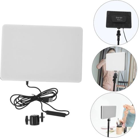Rechargeable LED Video Light Panel for Vlogging and Video Recording, Lightweight Energy Efficient Plastic Portable Spotlight for Photography and Streaming in Saudi Arabia