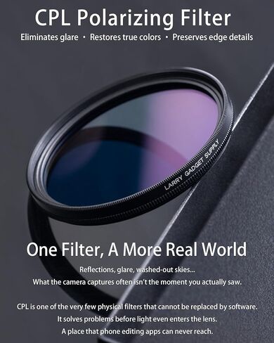 CPL Polarizing Filter (49/52/55/58/62/67/72/77/82mm) – Reduces Glare, Eliminates Reflections, Enhances Color & Contrast (62.0, Millimeters) in Saudi Arabia