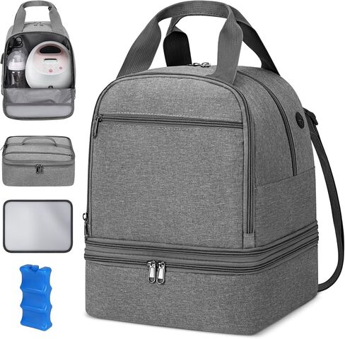 OCKLILY Breast Pump Bag Cooler Backpack — Large Insulated Milk Storage for Breastmilk — Wearable Hands-Free Pumping Tote for Working Moms (Black) | Wearable Hands-Free Tote, Fits Spectra Medela Momcozy Elvie, Large Capacity with Dual Sections for Pump and in Saudi Arabia