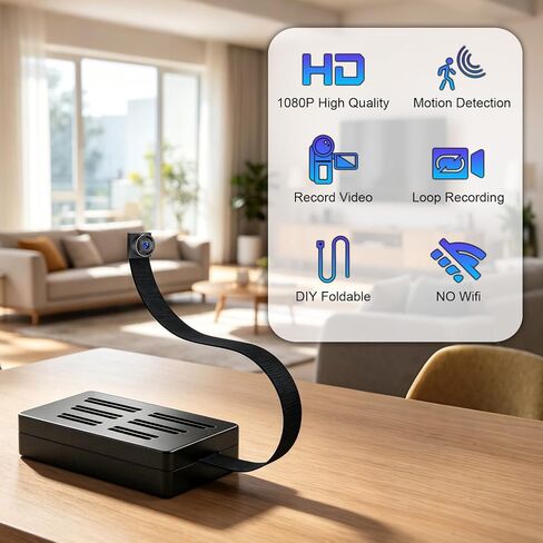 1080P DIY Mini Video Security Camera with Motion Detection, Portable Nanny Cam for Home Indoor Outdoor (with 32GB) in Kuwait