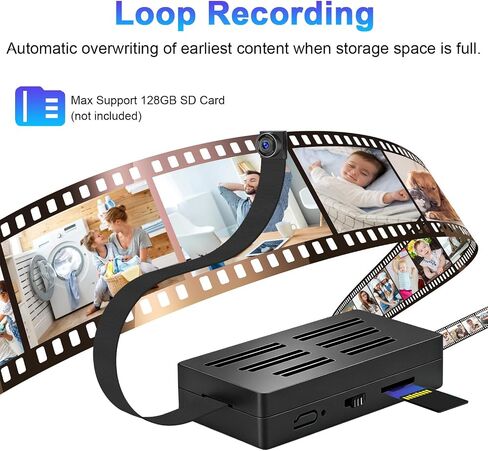 1080P DIY Mini Video Security Camera with Motion Detection, Portable Nanny Cam for Home Indoor Outdoor (with 32GB) in Kuwait