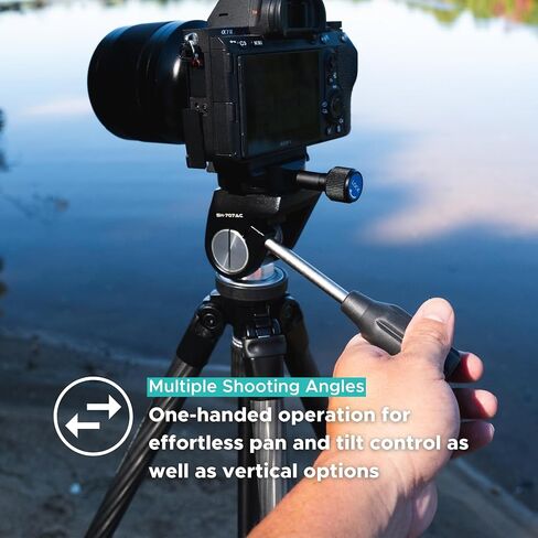 SLIK SH-707AC Arca Compatible Multi-Action Pan Head (618-007) Single Handle 3-Axis Control, Independent Low Profile Pan lever, weighs 1lb, supports 15lbs, Excellent for Photography and Spotting Scopes in Saudi Arabia