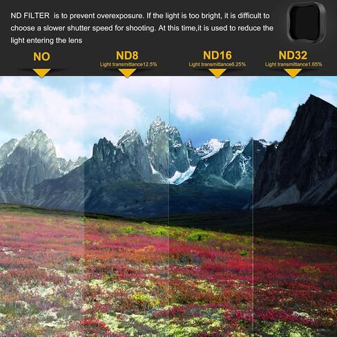 GEPULY ND CPL Filter Light Red Magenta Filters for GoPro Hero 7 6 5 Black | ND8 ND16 ND32 Neutral Density Circular Polarizer Color Correction Multi-Coated Light Control Snorkeling Go Pro Accessories in Saudi Arabia